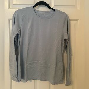 Lands End Shaped Fit Light Blue Long Sleeve T-Shirt